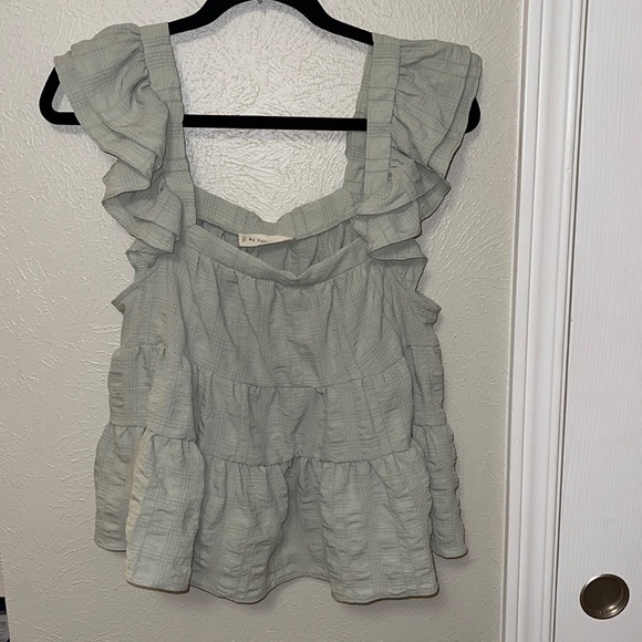 Green ruffle tank from These Three Boutique - Picture 1 of 3